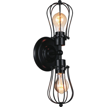 Cwi Lighting Tomaso 2 Light Wall Sconce With Black Finish 9610W6-2-101